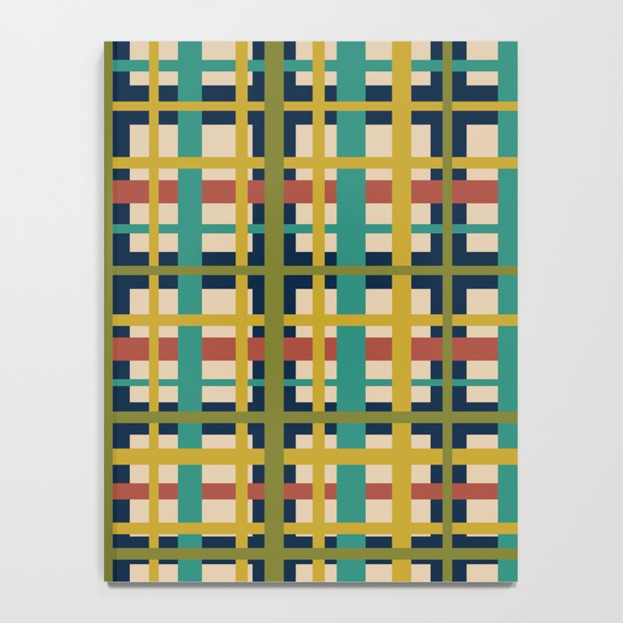 Midcentury Modern Colorful Retro Plaid Pattern Notebook Gallery Image 4