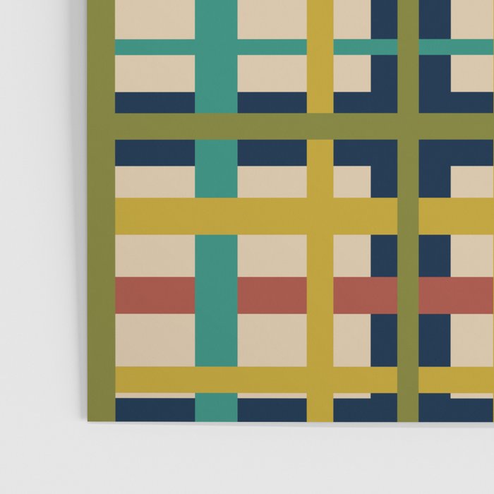 Midcentury Modern Colorful Retro Plaid Pattern Poster Gallery Image 3