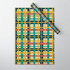 Midcentury Modern Colorful Retro Plaid Pattern Wrapping Paper Gallery Image 1