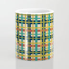 Midcentury Modern Colorful Retro Plaid Pattern Coffee Mug Gallery Image 4