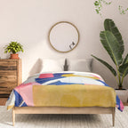 Graffiti Colorful Funky Acrylic Painting Pink Blue Yellow Patterns Shapes by Ejaaz Haniff Comforter Gallery Image 3