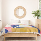 Graffiti Colorful Funky Acrylic Painting Pink Blue Yellow Patterns Shapes by Ejaaz Haniff Duvet Cover Gallery Image 3