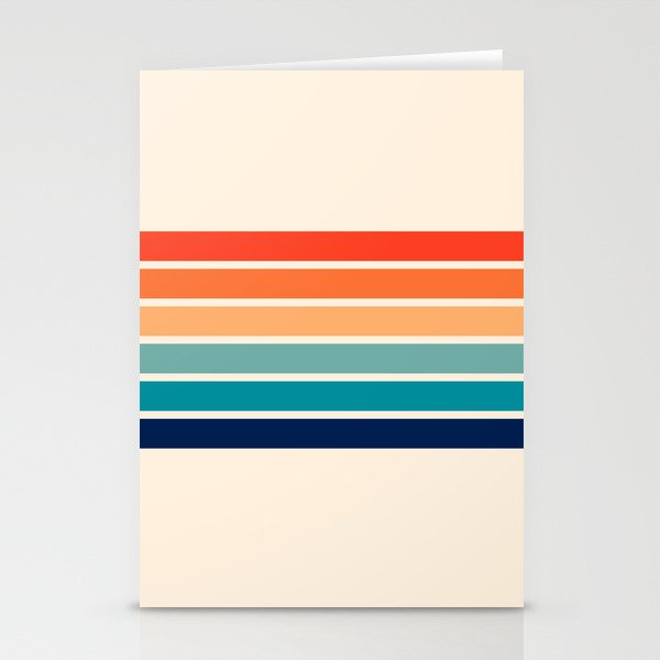 Tadama - Colorful Classic 70's Vintage Style Retro Summer Stripes Stationery Card Gallery Image 2