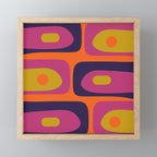 Mid-Century Modern Piquet Colorful Retro Abstract Orange Lime Avocado Blue Magenta Mini Art Print Gallery Image 1