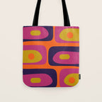 Mid-Century Modern Piquet Colorful Retro Abstract Orange Lime Avocado Blue Magenta Tote Bag Gallery Image 1