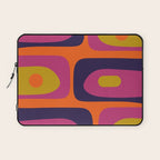 Mid-Century Modern Piquet Colorful Retro Abstract Orange Lime Avocado Blue Magenta Laptop Sleeve Gallery Image 1
