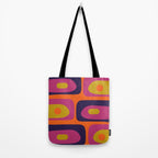 Mid-Century Modern Piquet Colorful Retro Abstract Orange Lime Avocado Blue Magenta Tote Bag Gallery Image 2