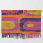 Mid-Century Modern Piquet Colorful Retro Abstract Orange Lime Avocado Blue Magenta Wall Hanging Gallery Image 1