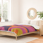 Mid-Century Modern Piquet Colorful Retro Abstract Orange Lime Avocado Blue Magenta Duvet Cover Gallery Image 2