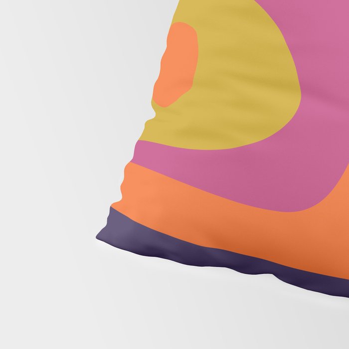 Mid-Century Modern Piquet Colorful Retro Abstract Orange Lime Avocado Blue Magenta Pillow Sham Gallery Image 4