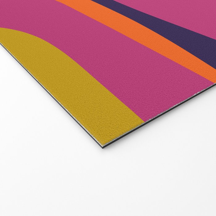 Mid-Century Modern Piquet Colorful Retro Abstract Orange Lime Avocado Blue Magenta Welcome Mat Gallery Image 2