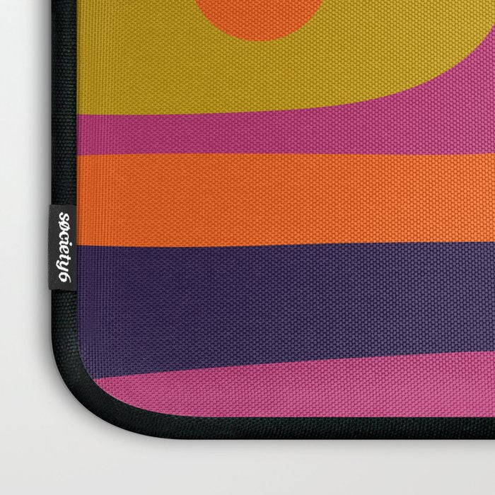 Mid-Century Modern Piquet Colorful Retro Abstract Orange Lime Avocado Blue Magenta Laptop Sleeve Gallery Image 3