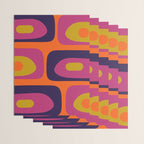 Mid-Century Modern Piquet Colorful Retro Abstract Orange Lime Avocado Blue Magenta Wrapping Paper Gallery Image 3