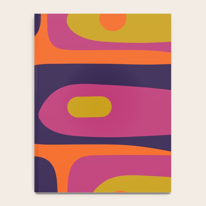 Mid-Century Modern Piquet Colorful Retro Abstract Orange Lime Avocado Blue Magenta Notebook Gallery Image 4