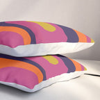 Mid-Century Modern Piquet Colorful Retro Abstract Orange Lime Avocado Blue Magenta Pillow Sham Gallery Image 3