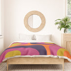 Mid-Century Modern Piquet Colorful Retro Abstract Orange Lime Avocado Blue Magenta Duvet Cover Gallery Image 3