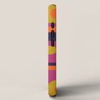 Mid-Century Modern Piquet Colorful Retro Abstract Orange Lime Avocado Blue Magenta iPhone Case Gallery Image 2