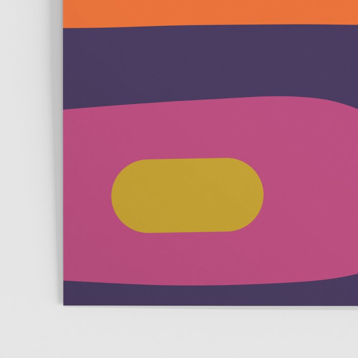 Mid-Century Modern Piquet Colorful Retro Abstract Orange Lime Avocado Blue Magenta Poster Gallery Image 3