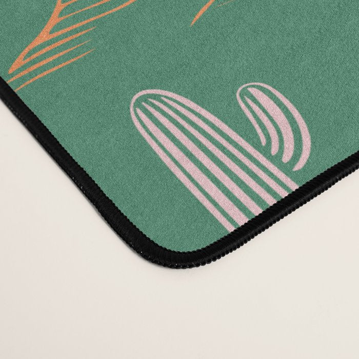Retro cactus plant art pattern Desk Mat Gallery Image 4