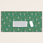 Retro cactus plant art pattern Desk Mat Gallery Image 1