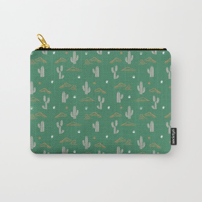 Retro cactus plant art pattern Carry All Pouch Gallery Image 1