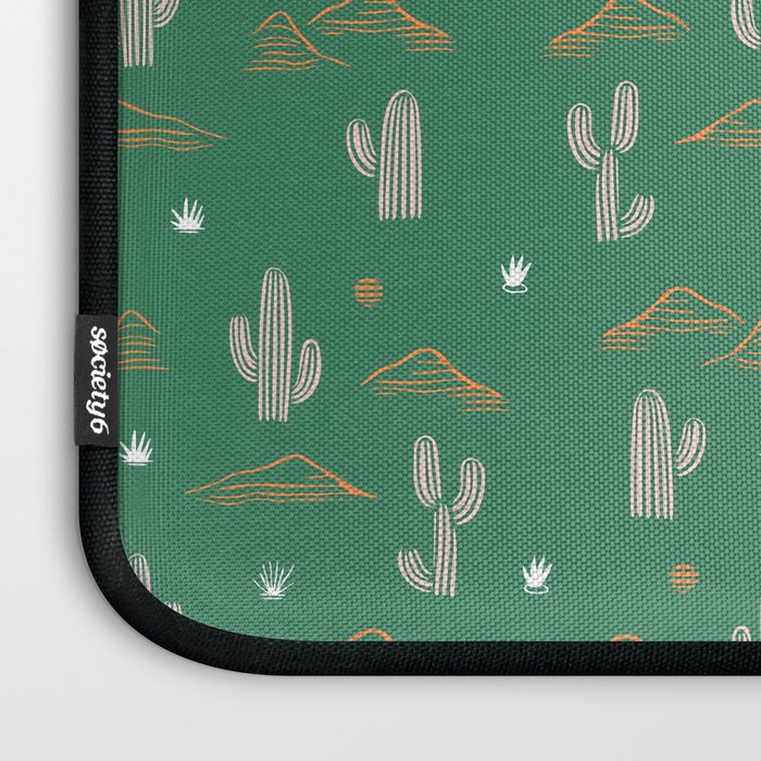 Retro cactus plant art pattern Laptop Sleeve Gallery Image 3