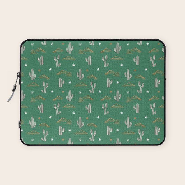 Retro cactus plant art pattern Laptop Sleeve Gallery Image 1