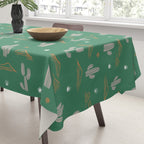 Retro cactus plant art pattern Tablecloth Gallery Image 3