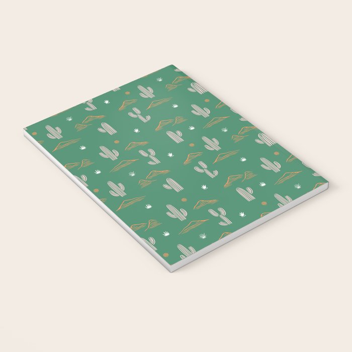 Retro cactus plant art pattern Notebook Gallery Image 3