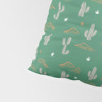 Retro cactus plant art pattern Pillow Sham Gallery Image 4