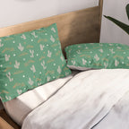 Retro cactus plant art pattern Pillow Sham Gallery Image 2