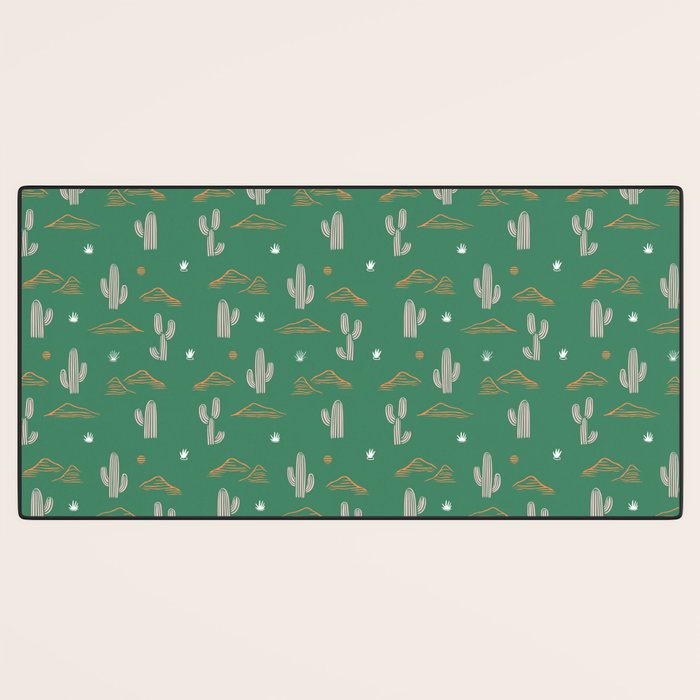 Retro cactus plant art pattern Desk Mat Gallery Image 3