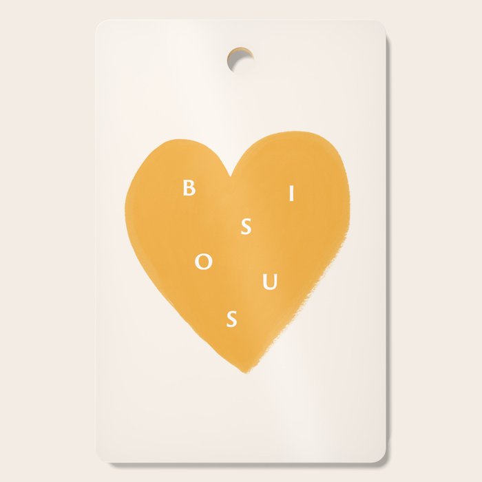 Heart Bisous - Yellow Gold Love French Typography Cutting Board Gallery Image 1
