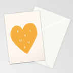 Heart Bisous - Yellow Gold Love French Typography Stationery Card Gallery Image 2