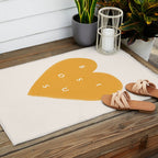 Heart Bisous - Yellow Gold Love French Typography Outdoor Rug Gallery Image 2
