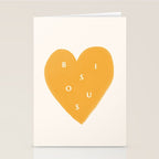 Heart Bisous - Yellow Gold Love French Typography Stationery Card Gallery Image 2