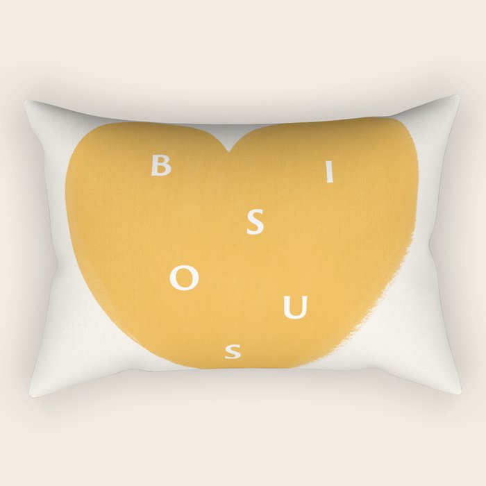 Heart Bisous - Yellow Gold Love French Typography Rectangular Pillow Gallery Image 2