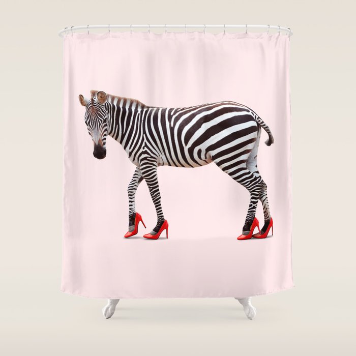 HIGH HEEL ZEBRA Shower Curtain Gallery Image 1