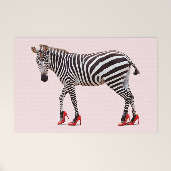 HIGH HEEL ZEBRA Welcome Mat Gallery Image 1
