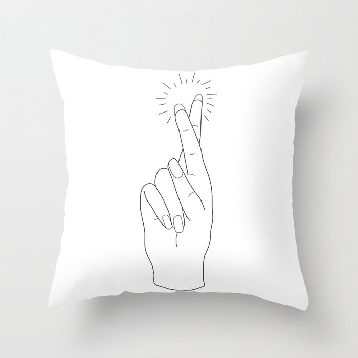 Fingers Crossed Throw Pillow Gallery Image 6