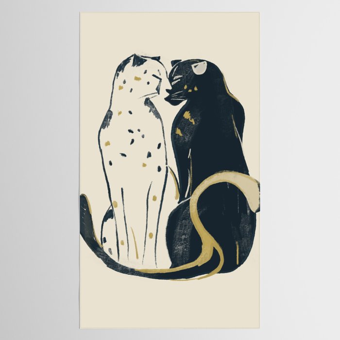 Two Cheetahs 3 Tablecloth Gallery Image 2