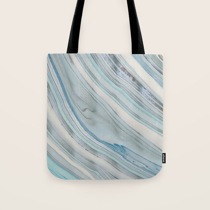 Soft Blue Aqua Marble Elegance Tote Bag Gallery Image 1