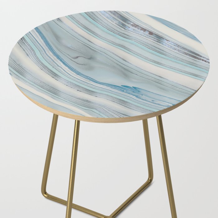 Soft Blue Aqua Marble Elegance Side Table Gallery Image 2