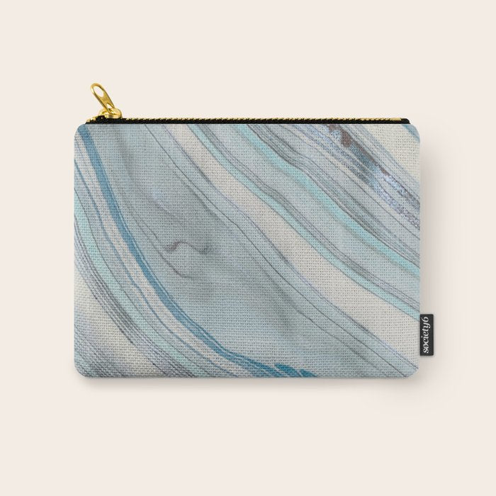 Soft Blue Aqua Marble Elegance Carry All Pouch Gallery Image 1