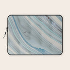Soft Blue Aqua Marble Elegance Laptop Sleeve Gallery Image 1
