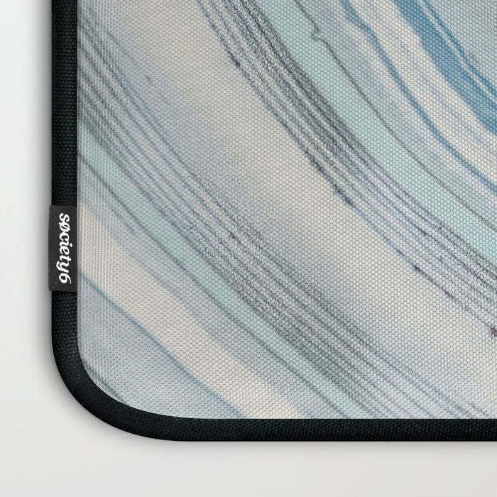 Soft Blue Aqua Marble Elegance Laptop Sleeve Gallery Image 3