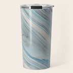 Soft Blue Aqua Marble Elegance Travel Mug Gallery Image 1