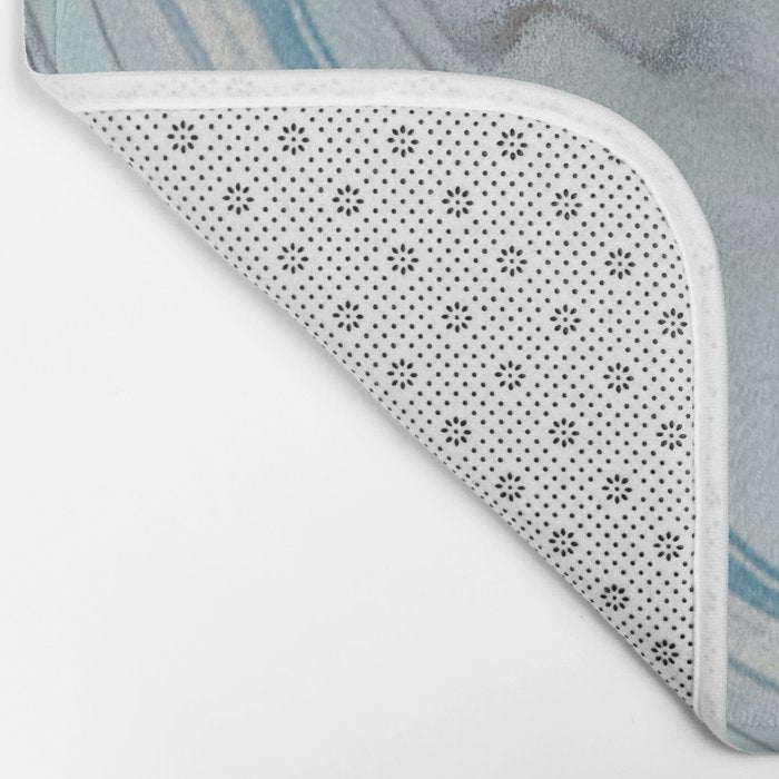 Soft Blue Aqua Marble Elegance Bath Mat Gallery Image 2