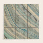Soft Blue Aqua Marble Elegance Wood Wall Art Gallery Image 1