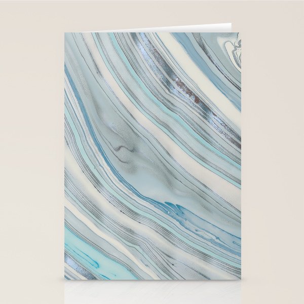 Soft Blue Aqua Marble Elegance Stationery Card Gallery Image 1
